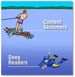 content skimmers vs deep readers