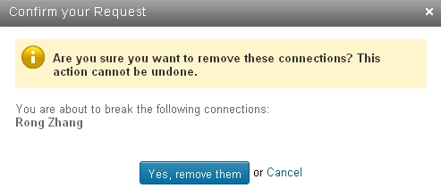 confirm remove linkedin connection